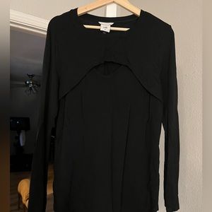 Black Peek-a-Boo tunic top